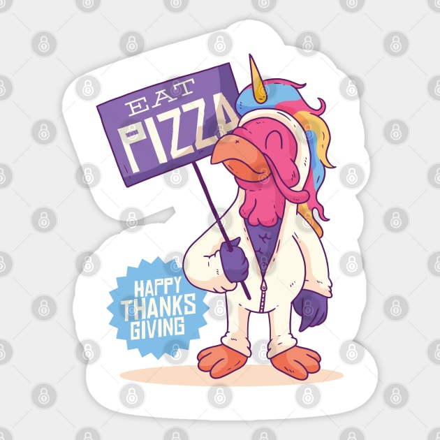 UNICORN TURKEY THANKSGIVING FUNNY Sticker by madeinchorley